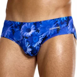 Slip de Bain Classique Daisies Bleu