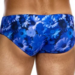 Slip de Bain Classique Daisies Bleu