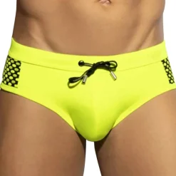 Slip de Bain Disco Pop Jaune Fluo