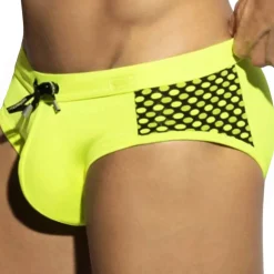 Slip de Bain Disco Pop Jaune Fluo