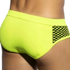 Slip de Bain Disco Pop Jaune Fluo