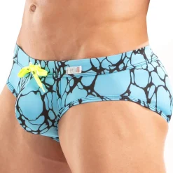 Slip de Bain Imprimé Bleu