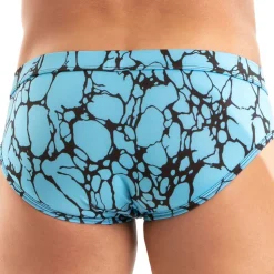 Slip de Bain Imprimé Bleu