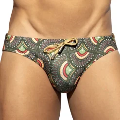 Slip De Bain Paon Kaki