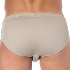 Slip de Bain Satin Label Taupe