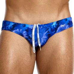 Slip de Bain Super Low Rise Daisies Bleu