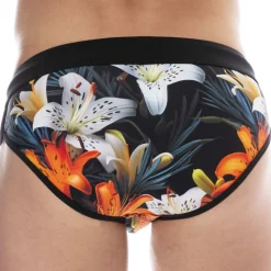 Slip de Bain Tropical Summer Noir
