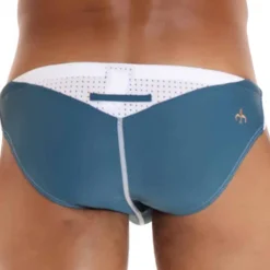 Slip de Bain Umbra Bleu - Blanc