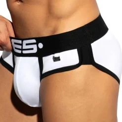 Slip Double Side Coton Blanc - Noir