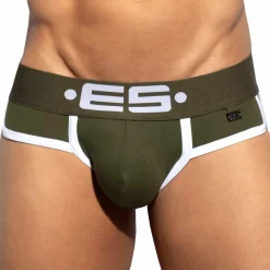 Slip Double Side Coton Kaki - Blanc