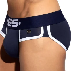 Slip Double Side Coton Marine - Blanc