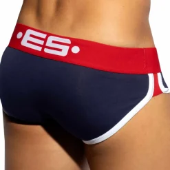 Slip Double Side Coton Marine - Rouge