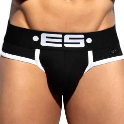 Slip Double Side Coton Noir - Blanc