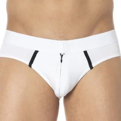 Slip Elegant Zip Blanc