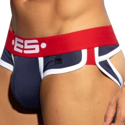 Slip Empty Bottom Double Side Coton Marine - Rouge