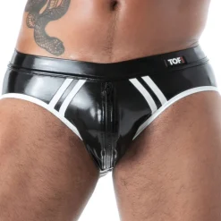 Slip Empty Bottom Zippé en Latex Seconde Peau Noir