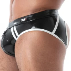 Slip Empty Bottom Zippé en Latex Seconde Peau Noir