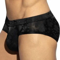 Slip Floral Transparent Noir