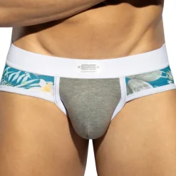 Slip Flowery Panel Gris