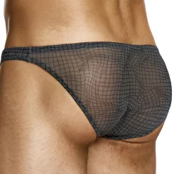 Slip Low Cut Abstract Résille Gris Anthracite