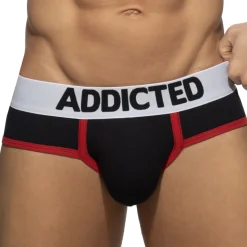 Slip Microfibre Piquée Noir - Blanc