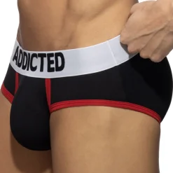 Slip Microfibre Piquée Noir - Blanc