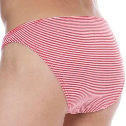 Slip Mini Coton Rayure Rouge - Blanc