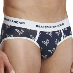 Slip Origami Coq Bleu Marine - Blanc