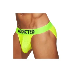 Slip Tanga Cockring Mesh Neon Jaune Fluo