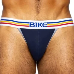 Slip Tanga Coton Bleu Marine