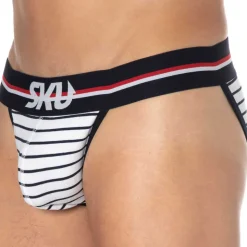 Slip Tanga First Coton Marinière