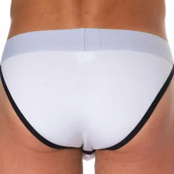 Slip Tanga Logo Coton Blanc