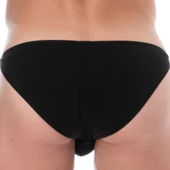 Slip Tanga Mini Coton Uni Noir