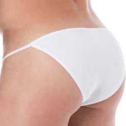 Slip Tanga Mini Coton Uni Blanc