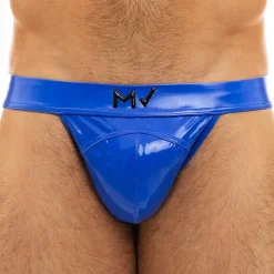 Slip Tanga Viral Vinyle Bleu Roi