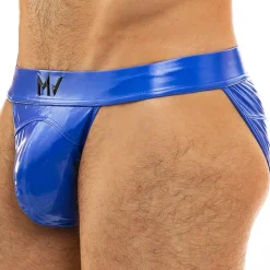 Slip Tanga Viral Vinyle Bleu Roi
