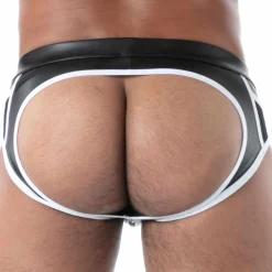 Slip Zippé Empty Bottom Kinky Noir - Blanc