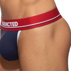 String Basic Colors Coton Bleu Marine - Rouge