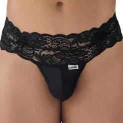 String Dentelle à Lacets Noir