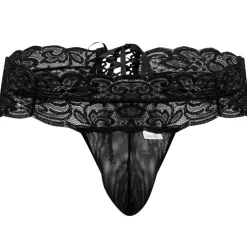 String Dentelle à Lacets Noir