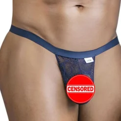 String Dentelle Bleu Marine