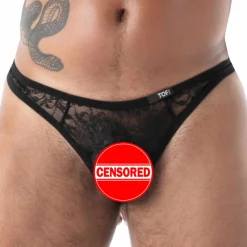 String en Dentelle Fluide Noir