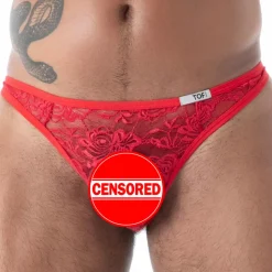 String en Dentelle Fluide Rouge