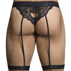 String Jarretière Dentelle Noir