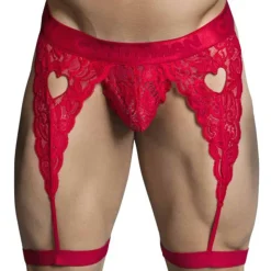 String Jarretière Dentelle Rouge