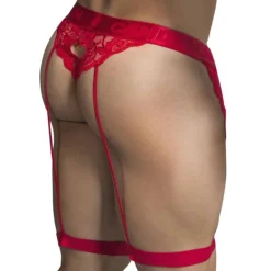 String Jarretière Dentelle Rouge