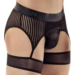 String Porte-Jarretelle Rayé Noir