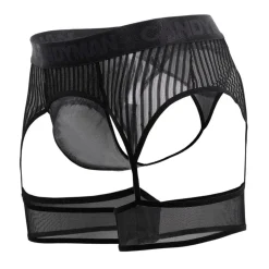 String Porte-Jarretelle Rayé Noir