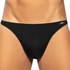 String Recycled Rib Noir