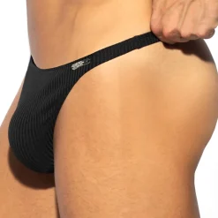 String Recycled Rib Noir